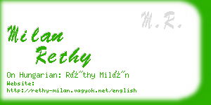 milan rethy business card
